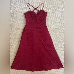 Burgundy Red Midi Dress